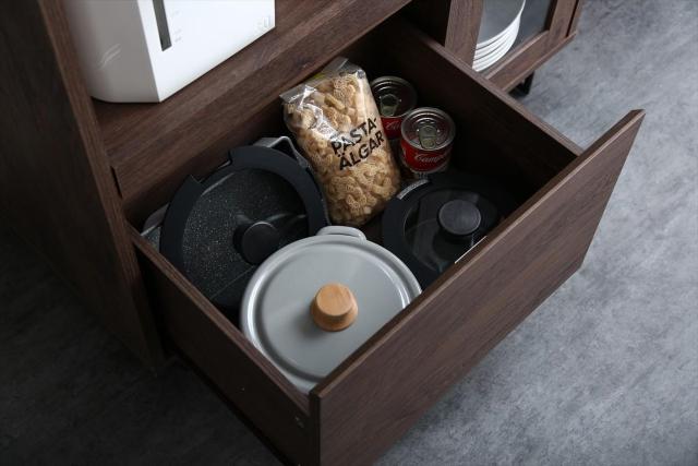 【送料無料】【幅80cm】Walter オープン棚 キッチン収納 ガラス扉 レンジ < インテリア/ライフ 【送料無料】【幅80cm】Walter オープン棚 キッチン収納 ガラス扉 レンジ < インテリア/ライフの