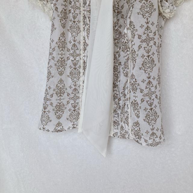 axes femme アクシーズ シースル 半袖 ブラウス リボンタイ付き M N2m < ブランド  axes femme アクシーズ シースル 半袖 ブラウス リボンタイ付き M N2m < ブランドの