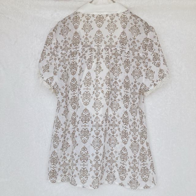 axes femme アクシーズ シースル 半袖 ブラウス リボンタイ付き M N2m < ブランド  axes femme アクシーズ シースル 半袖 ブラウス リボンタイ付き M N2m < ブランドの