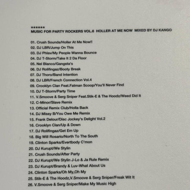 【Music For Party Rockers vol.6 ~Holler < CD/DVD/ビデオ 【Music For Party Rockers vol.6 ~Holler < CD/DVD/ビデオの