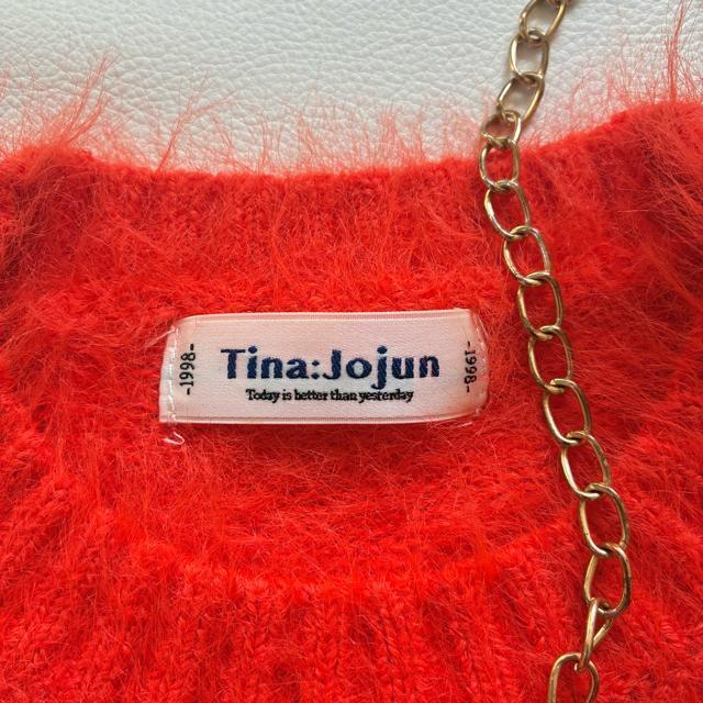 ◆極美品◆TINA:JOJUN◆ふわふわシャギー長袖ニット◆チュニック◆赤◆ < 女性ファッション  ◆極美品◆TINA:JOJUN◆ふわふわシャギー長袖ニット◆チュニック◆赤◆ < 女性ファッションの