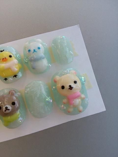 売り切り値下げ ジェルネイル 雪の結晶&マフラーくま ショート < 香水/コスメ/ネイル 売り切り値下げ ジェルネイル 雪の結晶&マフラーくま ショート < 香水/コスメ/ネイルの