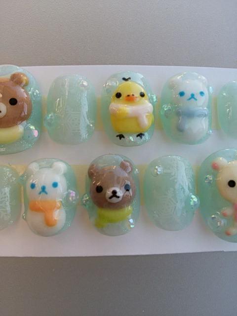 売り切り値下げ ジェルネイル 雪の結晶&マフラーくま ショート < 香水/コスメ/ネイル 売り切り値下げ ジェルネイル 雪の結晶&マフラーくま ショート < 香水/コスメ/ネイルの