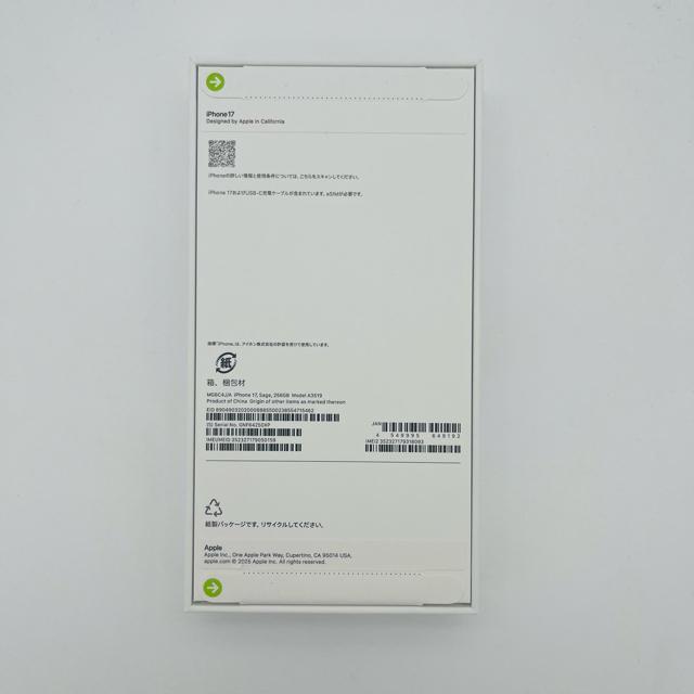 ���J�� iPhone 17 256 GB SIM�t���[ �O���[�� �{�� �� �Ɠd/AV�� 