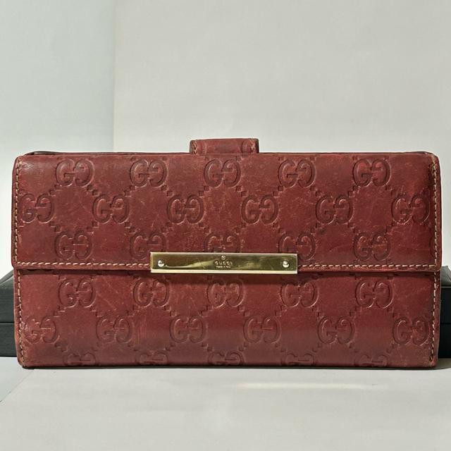 GUCCI �O�b�`�V�} ���U�[ �C���^�[���b�L���OG 112715�E3661 �v���[�g�t�� ��܂蒷���z ���b�h �� �u�����h�� 