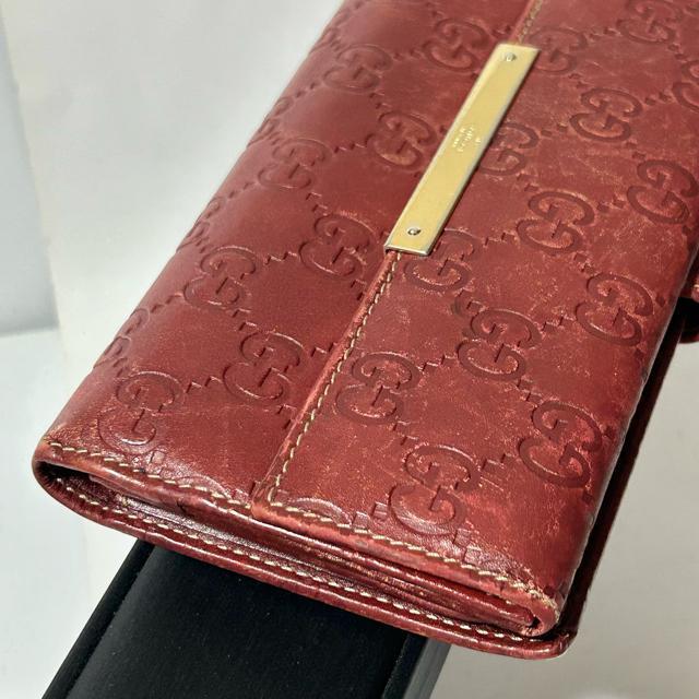GUCCI �O�b�`�V�} ���U�[ �C���^�[���b�L���OG 112715�E3661 �v���[�g�t�� ��܂蒷���z ���b�h �� �u�����h�� 