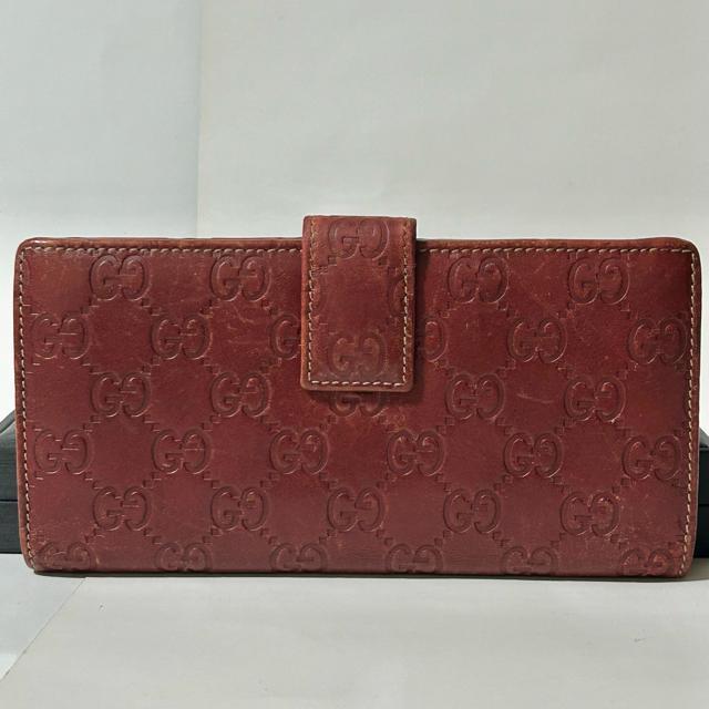 GUCCI �O�b�`�V�} ���U�[ �C���^�[���b�L���OG 112715�E3661 �v���[�g�t�� ��܂蒷���z ���b�h �� �u�����h�� 