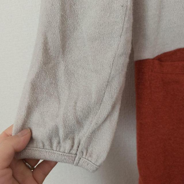 grove 長袖ニット 2トーン カラー グレージュ・オレンジ ワンピース < ブランド grove 長袖ニット 2トーン カラー グレージュ・オレンジ ワンピース < ブランドの