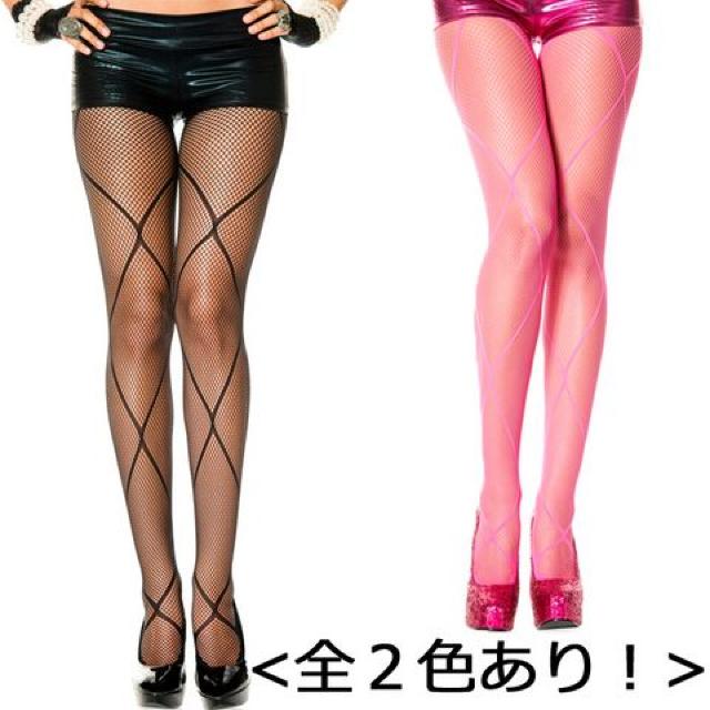 交差柄のセクシー網ストッキング ピンク < 女性ファッション  交差柄のセクシー網ストッキング ピンク < 女性ファッションの
