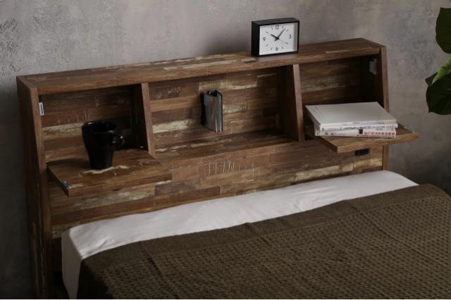 【送料無料】ダブルベッド フレーム&マットレス付き コンセント 収納 キャスター 引き出し 読書灯付き < インテリア/ライフ  【送料無料】ダブルベッド フレーム&マットレス付き コンセント 収納 キャスター 引き出し 読書灯付き < インテリア/ライフの