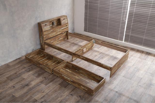 【送料無料】ダブルベッド フレーム&マットレス付き コンセント 収納 キャスター 引き出し 読書灯付き < インテリア/ライフ  【送料無料】ダブルベッド フレーム&マットレス付き コンセント 収納 キャスター 引き出し 読書灯付き < インテリア/ライフの