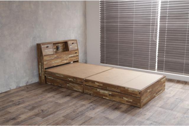 【送料無料】ダブルベッド フレーム&マットレス付き コンセント 収納 キャスター 引き出し 読書灯付き < インテリア/ライフ  【送料無料】ダブルベッド フレーム&マットレス付き コンセント 収納 キャスター 引き出し 読書灯付き < インテリア/ライフの