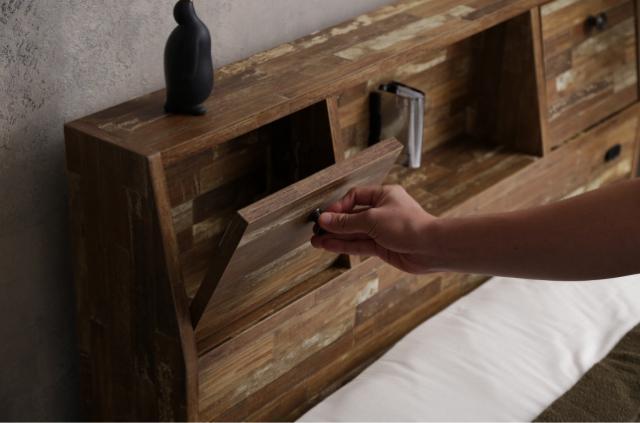 【送料無料】ダブルベッド フレーム&マットレス付き コンセント 収納 キャスター 引き出し 読書灯付き < インテリア/ライフ  【送料無料】ダブルベッド フレーム&マットレス付き コンセント 収納 キャスター 引き出し 読書灯付き < インテリア/ライフの