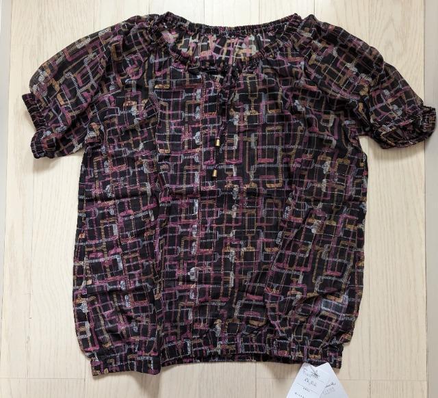 LL★Hallmark★モダン柄シフォン★シアーブラウス★送料無料 < 女性ファッション  LL★Hallmark★モダン柄シフォン★シアーブラウス★送料無料 < 女性ファッションの