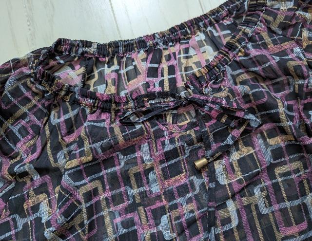 LL★Hallmark★モダン柄シフォン★シアーブラウス★送料無料 < 女性ファッション  LL★Hallmark★モダン柄シフォン★シアーブラウス★送料無料 < 女性ファッションの