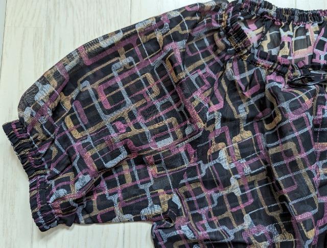 LL★Hallmark★モダン柄シフォン★シアーブラウス★送料無料 < 女性ファッション  LL★Hallmark★モダン柄シフォン★シアーブラウス★送料無料 < 女性ファッションの