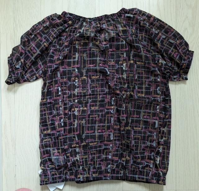 LL★Hallmark★モダン柄シフォン★シアーブラウス★送料無料 < 女性ファッション  LL★Hallmark★モダン柄シフォン★シアーブラウス★送料無料 < 女性ファッションの