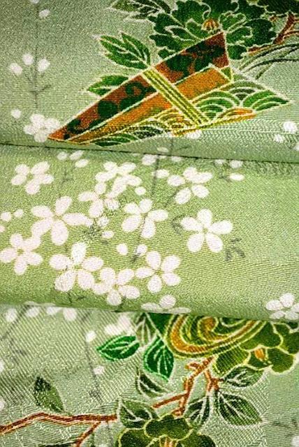 【極上】【未使用品】花車 鼓 笛 枝垂桜 洗える着物 小紋 身丈159cm 裄丈63cm T3371 < 女性ファッション  【極上】【未使用品】花車 鼓 笛 枝垂桜 洗える着物 小紋 身丈159cm 裄丈63cm T3371 < 女性ファッションの