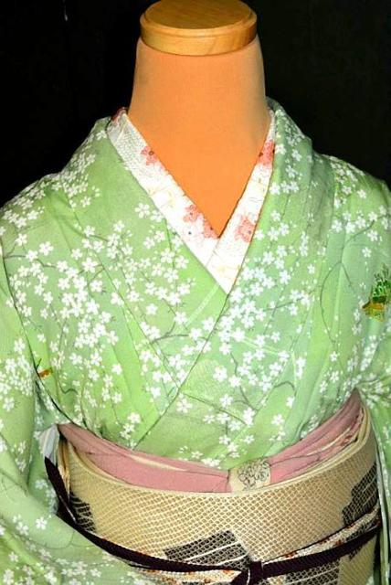 【極上】【未使用品】花車 鼓 笛 枝垂桜 洗える着物 小紋 身丈159cm 裄丈63cm T3371 < 女性ファッション  【極上】【未使用品】花車 鼓 笛 枝垂桜 洗える着物 小紋 身丈159cm 裄丈63cm T3371 < 女性ファッションの