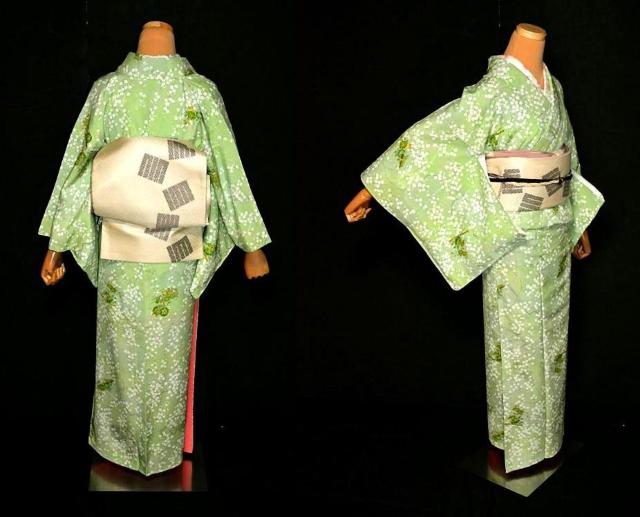 【極上】【未使用品】花車 鼓 笛 枝垂桜 洗える着物 小紋 身丈159cm 裄丈63cm T3371 < 女性ファッション  【極上】【未使用品】花車 鼓 笛 枝垂桜 洗える着物 小紋 身丈159cm 裄丈63cm T3371 < 女性ファッションの