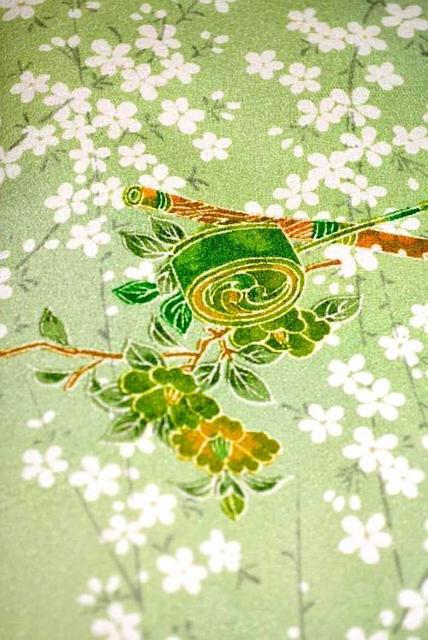 【極上】【未使用品】花車 鼓 笛 枝垂桜 洗える着物 小紋 身丈159cm 裄丈63cm T3371 < 女性ファッション  【極上】【未使用品】花車 鼓 笛 枝垂桜 洗える着物 小紋 身丈159cm 裄丈63cm T3371 < 女性ファッションの