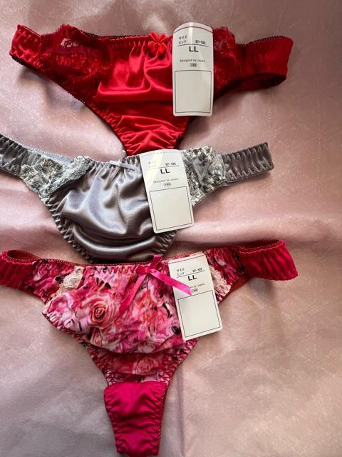 LLサイズ!3枚セット!光沢ツルツル素材!シフォン使いあり!高貴品格!色とりどり!エレガント!Tバックショーツ!No.椿 < 女性ファッション LLサイズ!3枚セット!光沢ツルツル素材!シフォン使いあり!高貴品格!色とりどり!エレガント!Tバックショーツ!No.椿 < 女性ファッションの