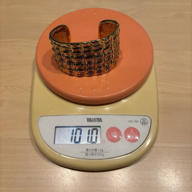 【激レア】希少★ヴィンテージ YSL イヴサンローラン クロコダイル ブレスレット カフ ゴールドカラー < ブランド 【激レア】希少★ヴィンテージ YSL イヴサンローラン クロコダイル ブレスレット カフ ゴールドカラー < ブランドの