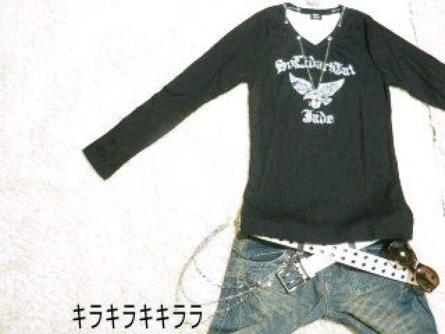 《New》ドックタグネックレス付★レイヤード・テレコ*ロンTee<ブラックL> < 男性ファッション  《New》ドックタグネックレス付★レイヤード・テレコ*ロンTee<ブラックL>  < 男性ファッションの