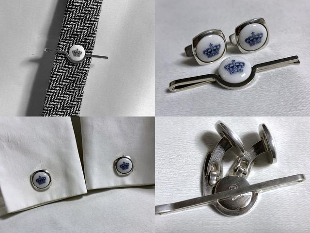 GEORG JENSENジョージジェンセン ヴィンテージ 王冠モチーフカフス ネクタイピン セット < ブランド  GEORG JENSENジョージジェンセン ヴィンテージ 王冠モチーフカフス ネクタイピン セット < ブランドの