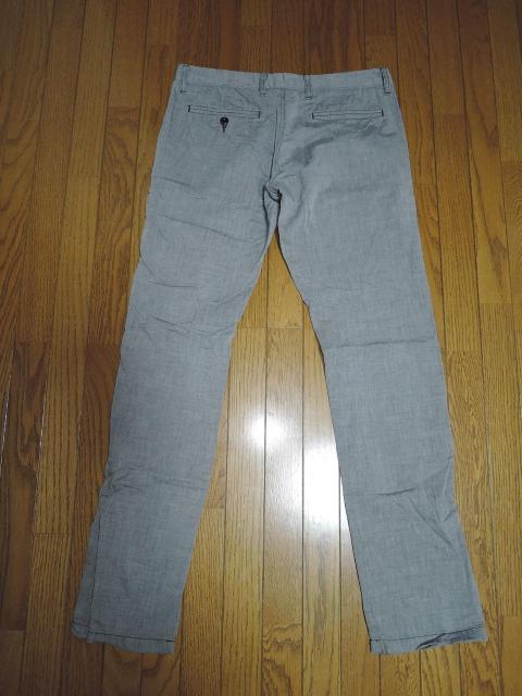 HYSTERIC GLAMOUR ヒステリックグラマー 薄手コ ットン パンツ M 灰 裏地チェック柄 ロールアップ < ブランド  HYSTERIC GLAMOUR ヒステリックグラマー 薄手コ ットン パンツ M 灰 裏地チェック柄 ロールアップ < ブランドの
