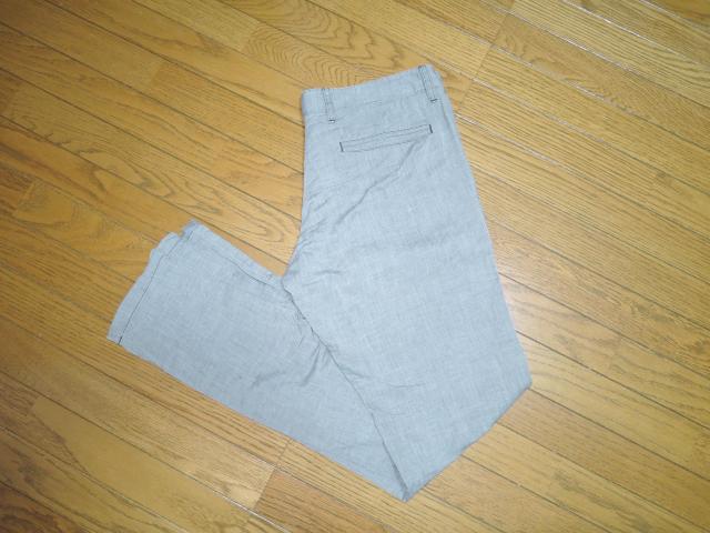 HYSTERIC GLAMOUR ヒステリックグラマー 薄手コ ットン パンツ M 灰 裏地チェック柄 ロールアップ < ブランド  HYSTERIC GLAMOUR ヒステリックグラマー 薄手コ ットン パンツ M 灰 裏地チェック柄 ロールアップ < ブランドの
