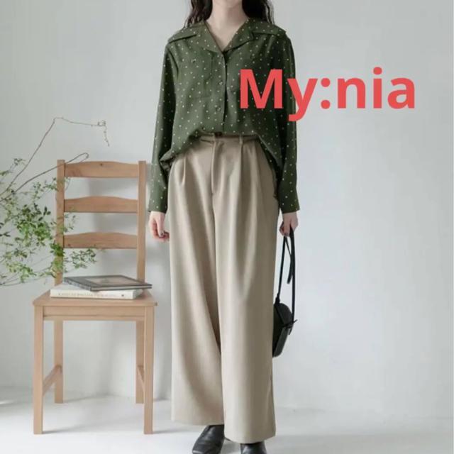 新品タグ付き My:nia  ワイドパンツ  M < 女性ファッション  新品タグ付き My:nia  ワイドパンツ  M  < 女性ファッションの