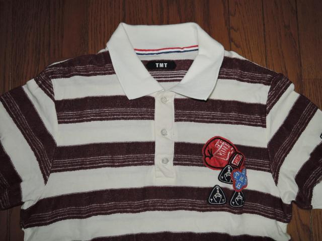TMT パイル地 ポロシャツ S ボーダー ワッペン ワークシャツ 半袖シャツ ティーエムティー < ブランド TMT パイル地 ポロシャツ S ボーダー ワッペン ワークシャツ 半袖シャツ ティーエムティー < ブランドの