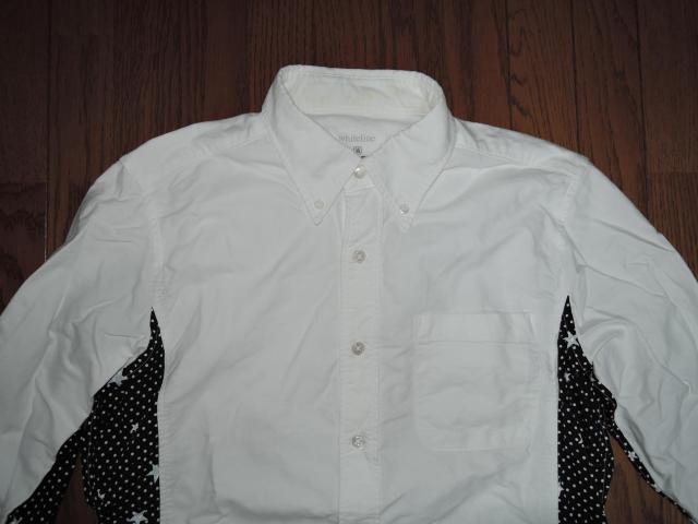 uniform experiment white line ユニフォームエクスペリメント サイドパネル スタードット柄シャツ 1白 < ブランド  uniform experiment white line ユニフォームエクスペリメント サイドパネル スタードット柄シャツ 1白 < ブランドの