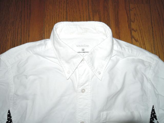 uniform experiment white line ユニフォームエクスペリメント サイドパネル スタードット柄シャツ 1白 < ブランド  uniform experiment white line ユニフォームエクスペリメント サイドパネル スタードット柄シャツ 1白 < ブランドの