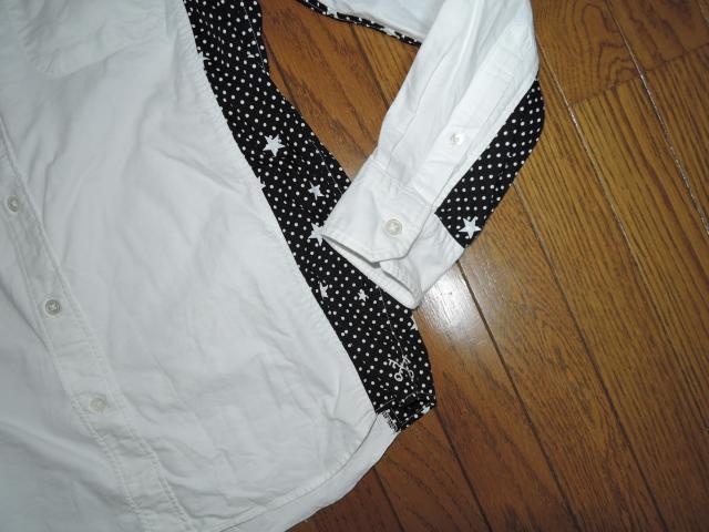 uniform experiment white line ユニフォームエクスペリメント サイドパネル スタードット柄シャツ 1白 < ブランド  uniform experiment white line ユニフォームエクスペリメント サイドパネル スタードット柄シャツ 1白 < ブランドの