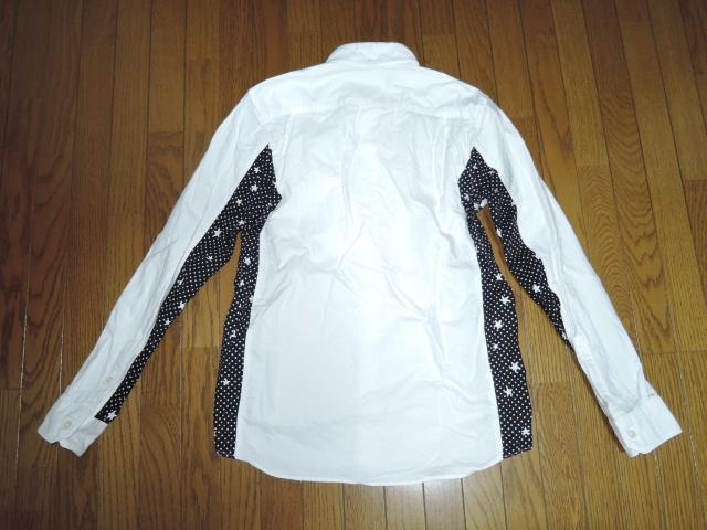 uniform experiment white line ユニフォームエクスペリメント サイドパネル スタードット柄シャツ 1白 < ブランド  uniform experiment white line ユニフォームエクスペリメント サイドパネル スタードット柄シャツ 1白 < ブランドの