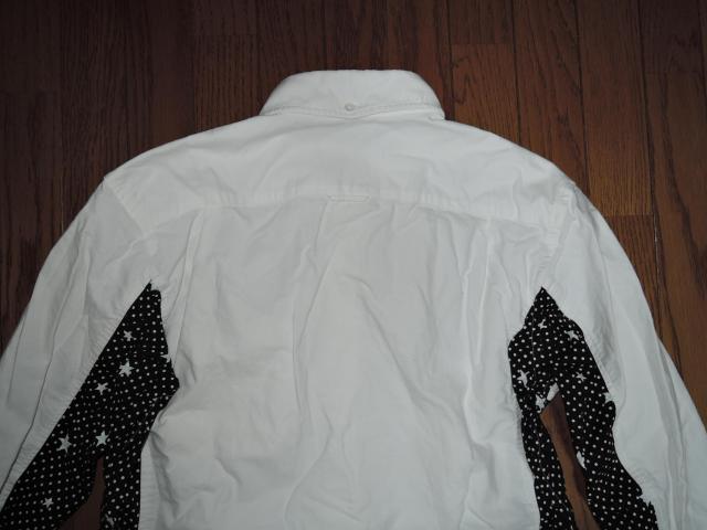 uniform experiment white line ユニフォームエクスペリメント サイドパネル スタードット柄シャツ 1白 < ブランド  uniform experiment white line ユニフォームエクスペリメント サイドパネル スタードット柄シャツ 1白 < ブランドの