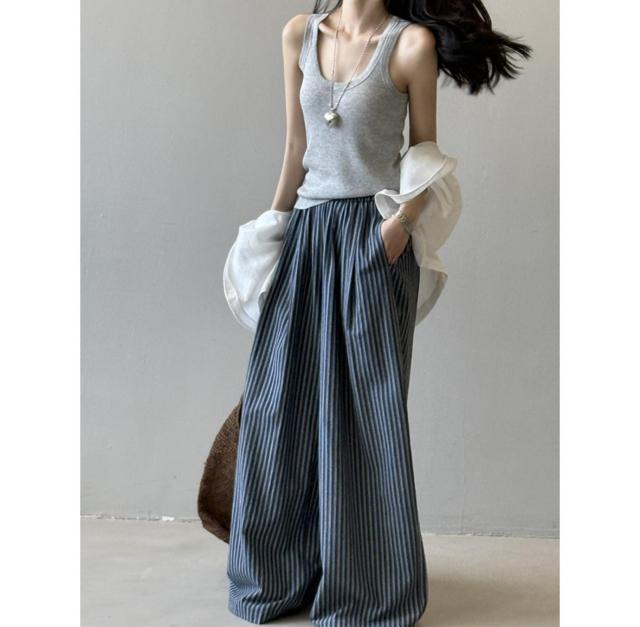 ���C�h�p���c�@�X�g���C�v���@�K�E�`���p���c  �l�C�r�[�n�@�傫���T�C�Y �� �����t�@�b�V������ 