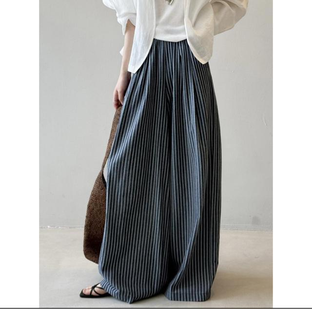 ���C�h�p���c�@�X�g���C�v���@�K�E�`���p���c  �l�C�r�[�n�@�傫���T�C�Y �� �����t�@�b�V������ 