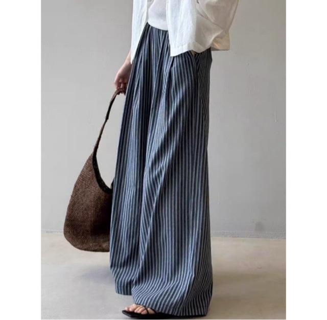 ���C�h�p���c�@�X�g���C�v���@�K�E�`���p���c  �l�C�r�[�n�@�傫���T�C�Y �� �����t�@�b�V������ 