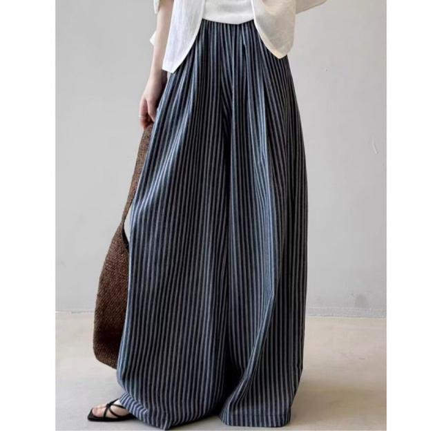 ���C�h�p���c�@�X�g���C�v���@�K�E�`���p���c  �l�C�r�[�n�@�傫���T�C�Y �� �����t�@�b�V������ 