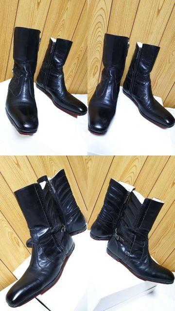 正規レア ロエン ヒロムタカハラ ライダース ミックスレザー サイドジップブーツ 黒 最小39 24~25p < ブランド 正規レア ロエン ヒロムタカハラ ライダース ミックスレザー サイドジップブーツ 黒 最小39 24~25p < ブランドの