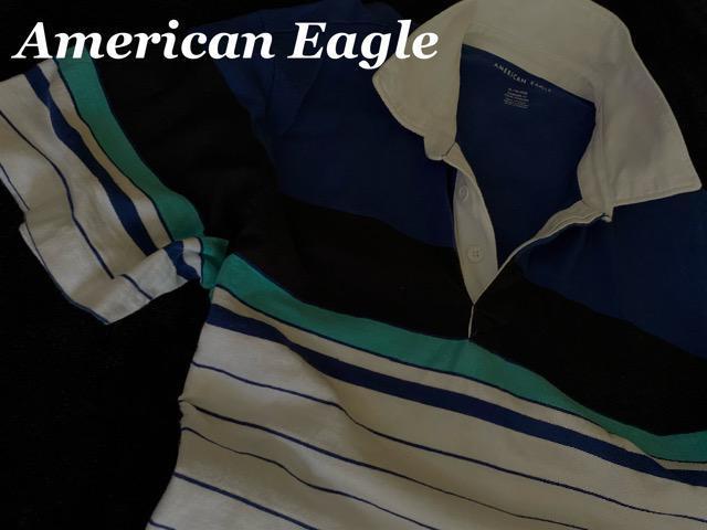【American Eagle】アメリカンイーグル Vintage Washed ラガーシャツ USーXL/ボーダー柄 < ブランド  【American Eagle】アメリカンイーグル Vintage Washed ラガーシャツ USーXL/ボーダー柄 < ブランドの