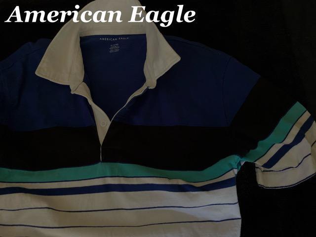 【American Eagle】アメリカンイーグル Vintage Washed ラガーシャツ USーXL/ボーダー柄 < ブランド  【American Eagle】アメリカンイーグル Vintage Washed ラガーシャツ USーXL/ボーダー柄 < ブランドの