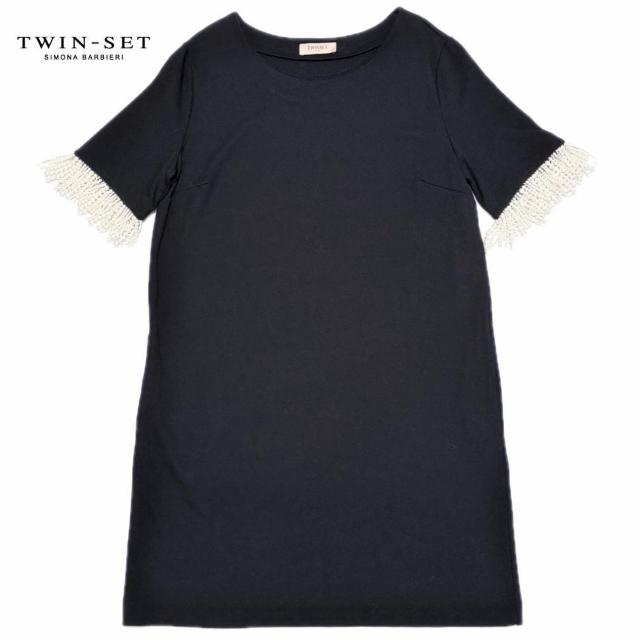 新品ツインセットTWIN-SETフリンジパールが素敵な半袖ワンヒ < 女性ファッション 新品ツインセットTWIN-SETフリンジパールが素敵な半袖ワンヒ < 女性ファッションの