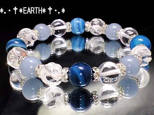 天然石★エンジェライト&ブル-アゲ-ト&水晶&螺旋彫水晶数珠 < 女性アクセサリー/時計 天然石★エンジェライト&ブル-アゲ-ト&水晶&螺旋彫水晶数珠 < 女性アクセサリー/時計の