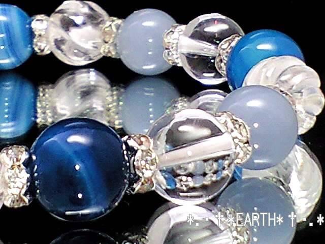 天然石★エンジェライト&ブル-アゲ-ト&水晶&螺旋彫水晶数珠 < 女性アクセサリー/時計 天然石★エンジェライト&ブル-アゲ-ト&水晶&螺旋彫水晶数珠 < 女性アクセサリー/時計の