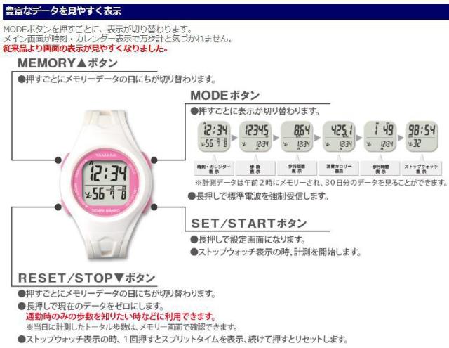 電波時計内蔵万歩計 ウォッチ万歩計 DEMPAMANPO TM-460(W/P) ホワイト×ピンク 腕時計型歩数計 < ヘルス/ビューティー  電波時計内蔵万歩計 ウォッチ万歩計 DEMPAMANPO TM-460(W/P) ホワイト×ピンク 腕時計型歩数計 < ヘルス/ビューティーの