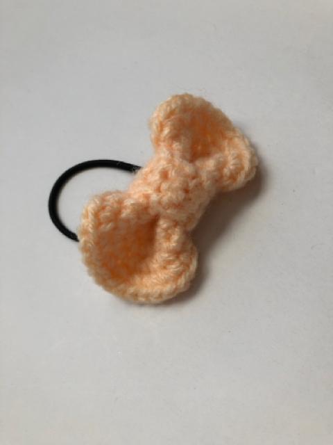 ハンドメイド ヘアゴム 丸っこいリボン♪ 小さなお子様用 アプリコット < 女性ファッション  ハンドメイド ヘアゴム 丸っこいリボン♪ 小さなお子様用 アプリコット < 女性ファッションの